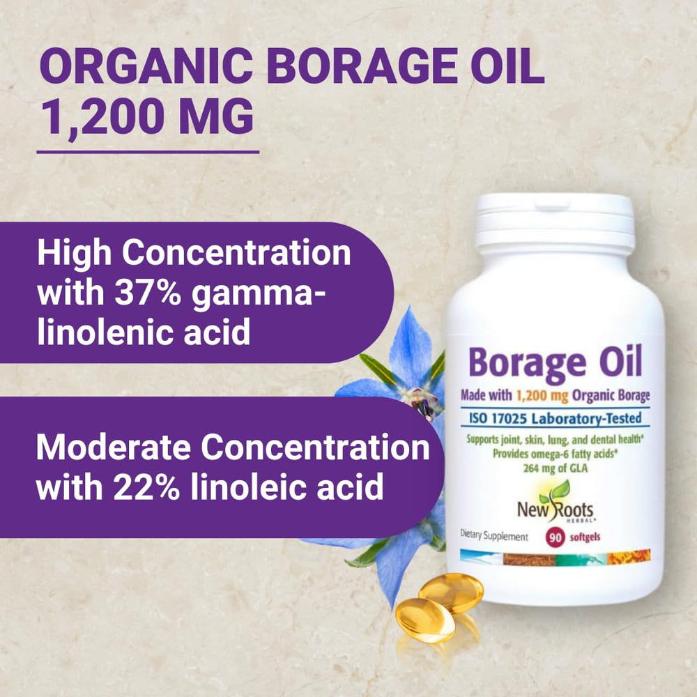NEW ROOTS HERBAL borage oil packaging box
