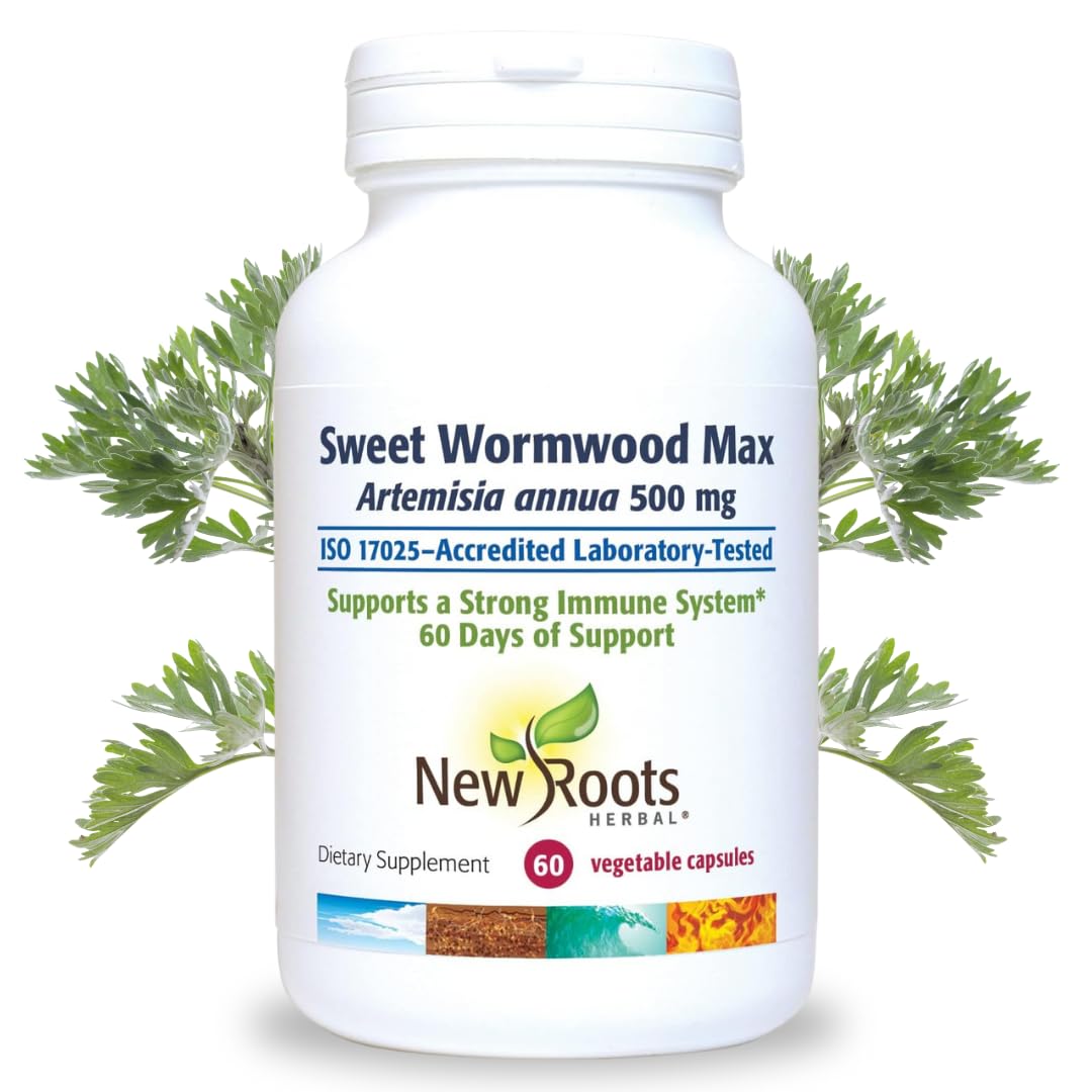 NEW ROOTS HERBAL Sweet Wormwood bottle promotes digestive comfort.