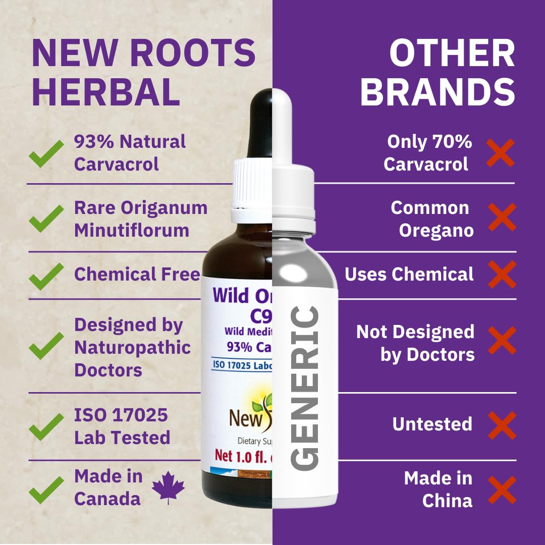 New Roots Wild Oregano Oil Drops steam-distilled process preserves potency