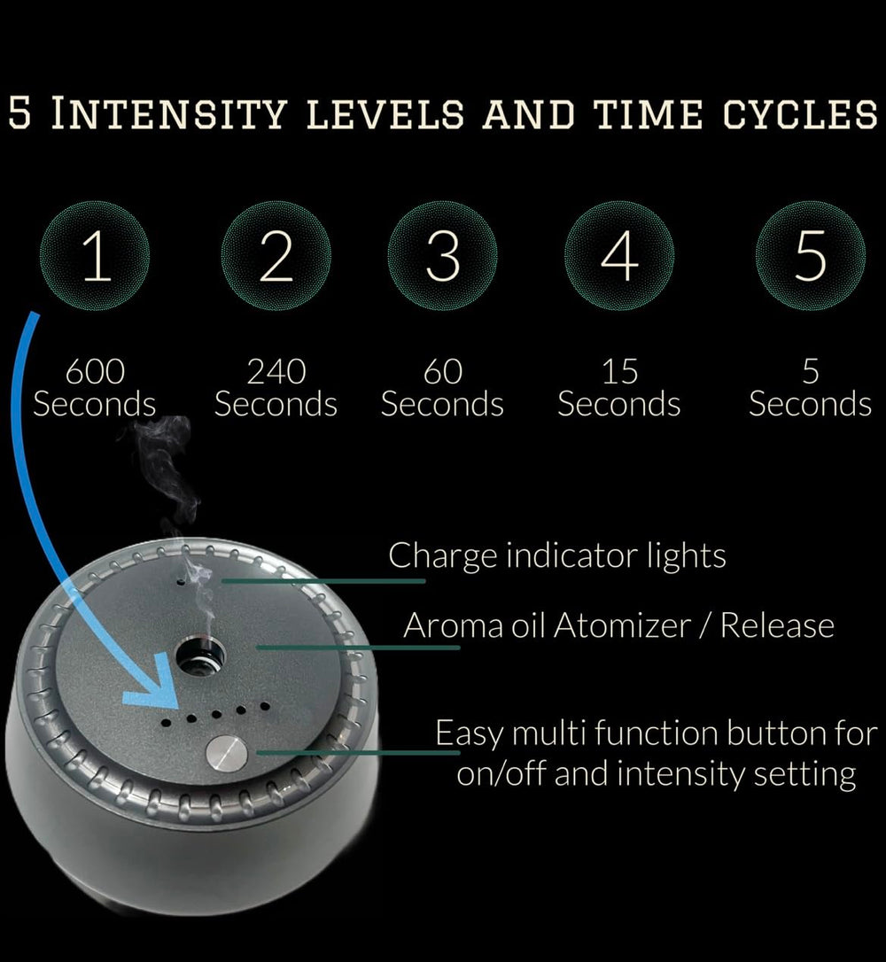 New Smart Aroma Diffuser in car interior, showing premium chrome finish.