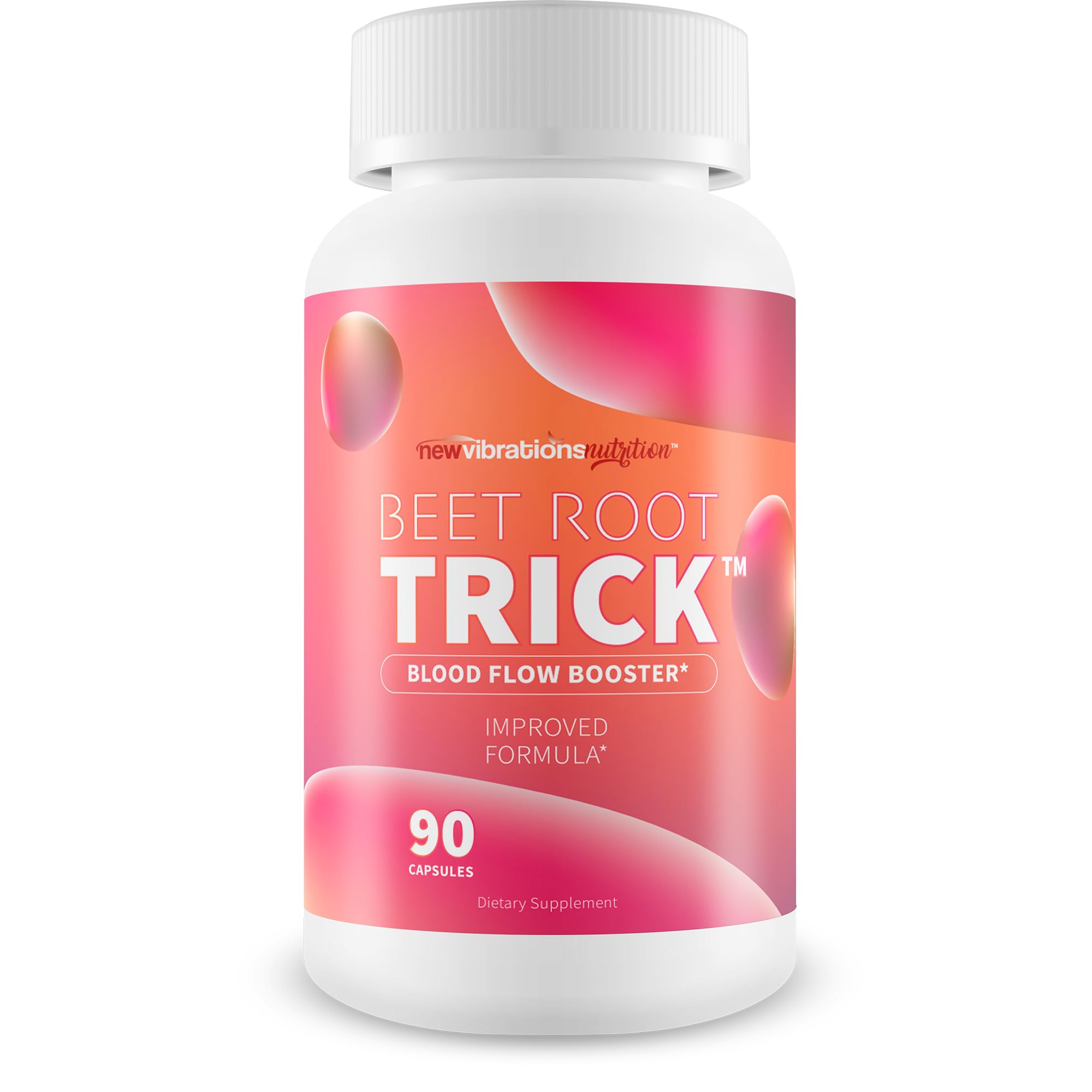 New Vibrations Beet Root Trick bottle front supports daily circulation.