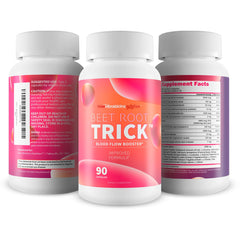 Beet Root Trick label detail with dosage and benefits.