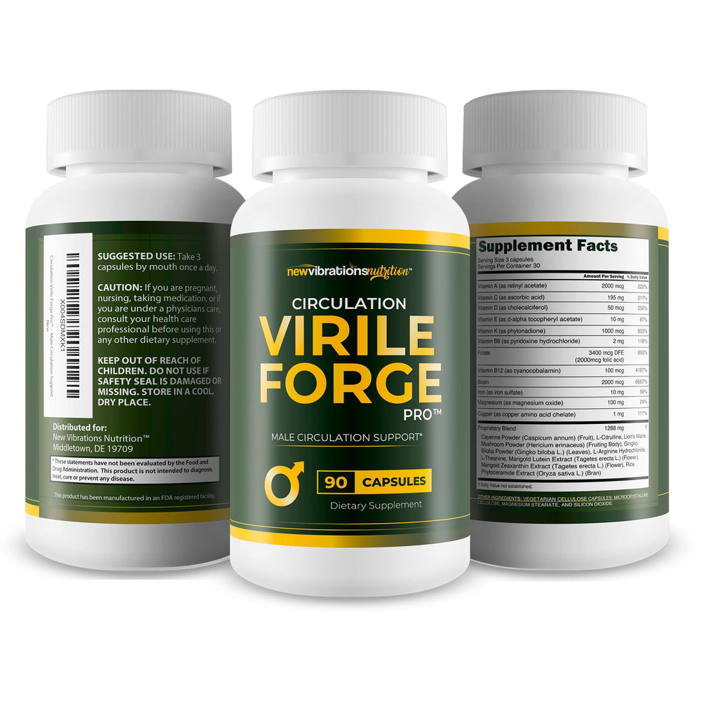 L-Arginine capsule in Circulation Virile Forge Pro illustrating nitric oxide precursor role.