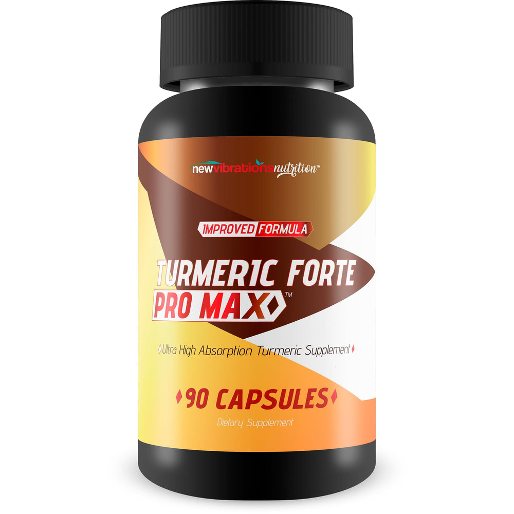 New Vibrations Nutrition Turmeric Forte Pro Max bottle pour for daily use