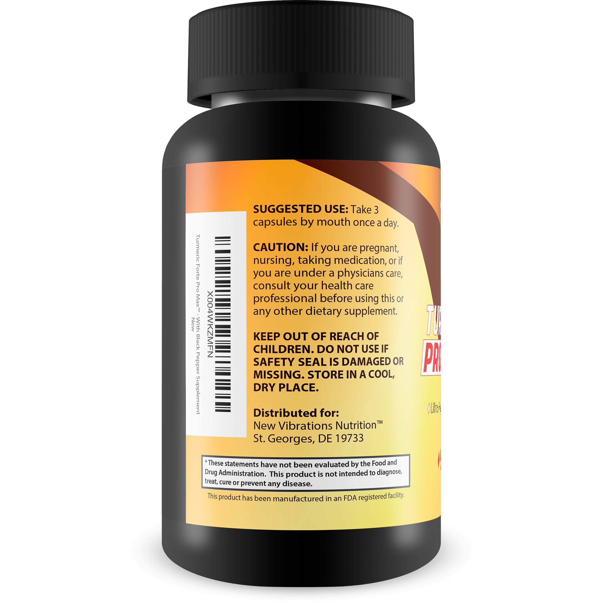 New Vibrations Nutrition Turmeric Forte Pro Max ginger-curcumin blend visual