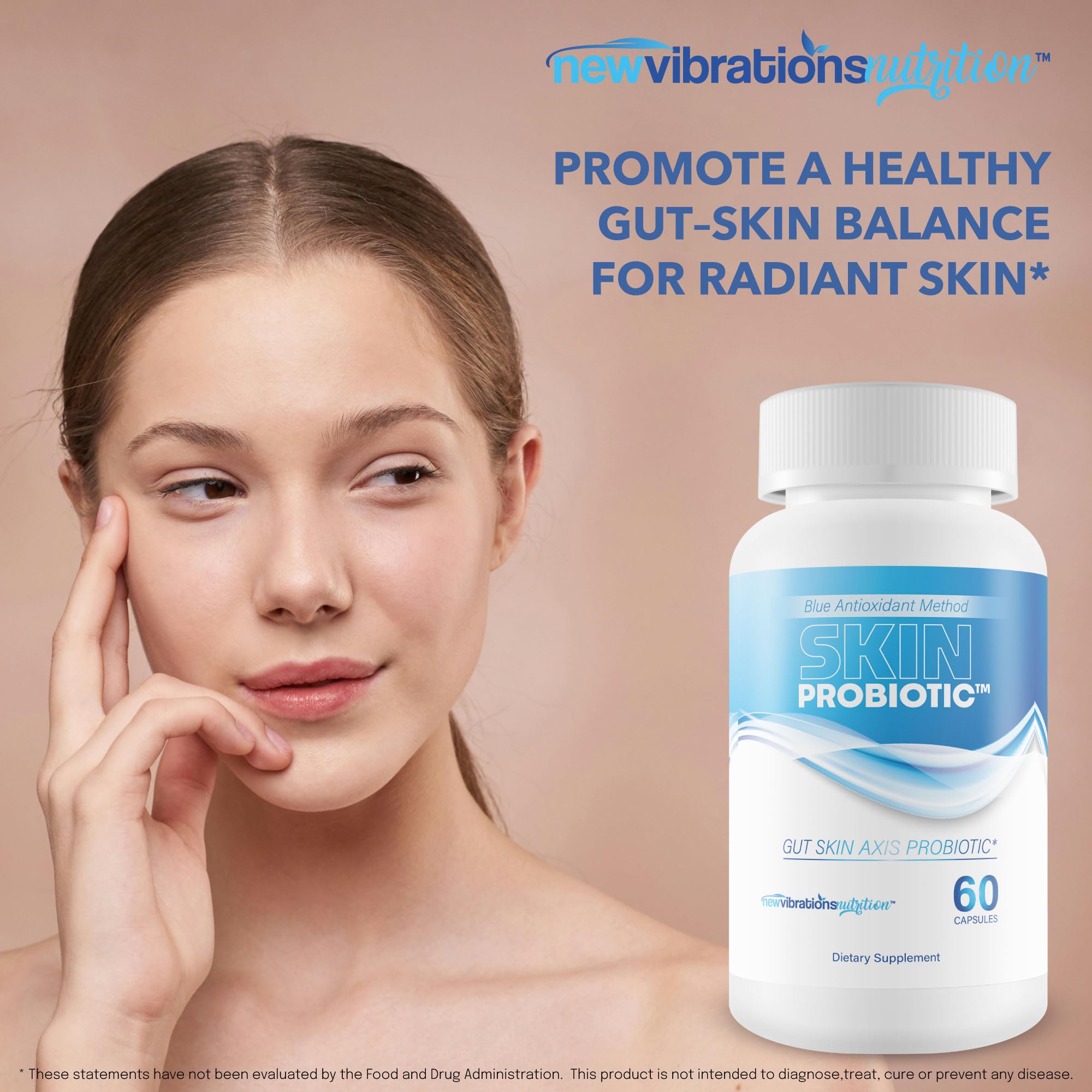 New Vibrations USA-made skin supplement communicates quality and safety.