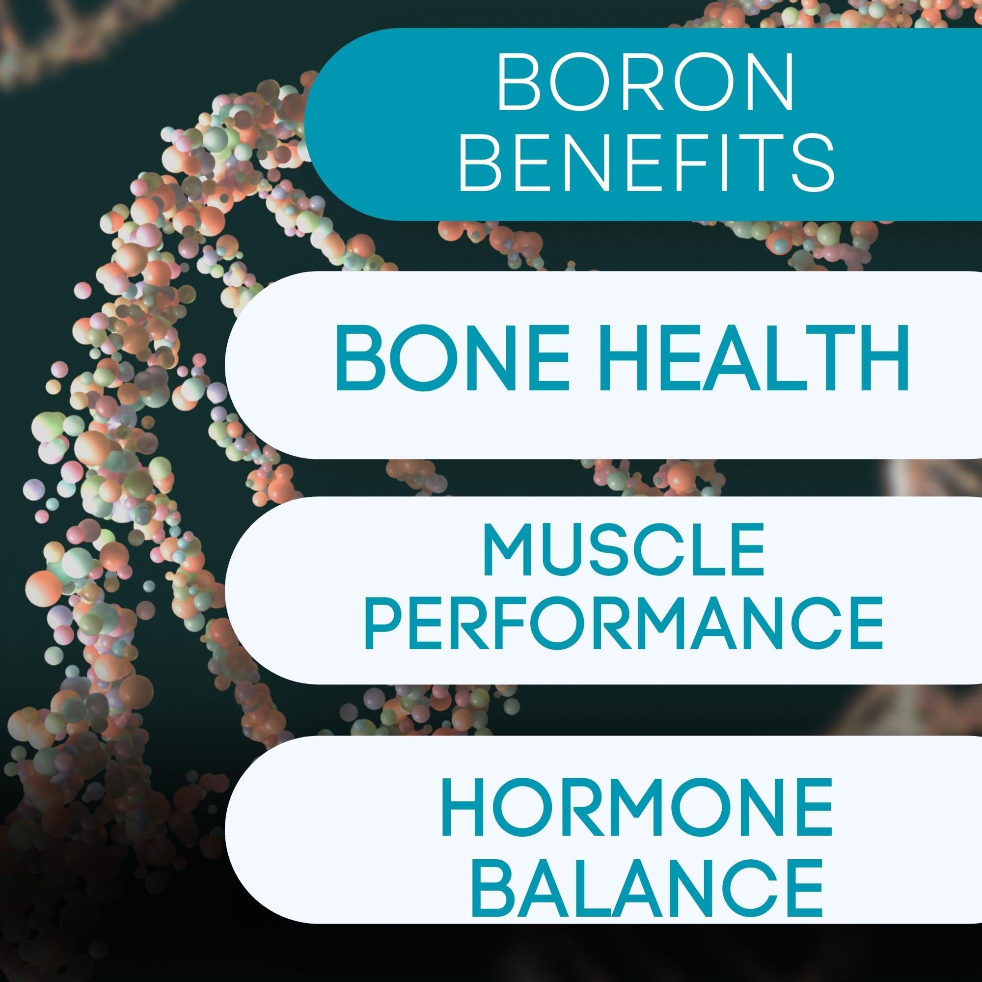 New World Health Boron mineral tablets close-up showing soft-pressed formula.