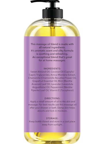 New York Biology massage oil pour close-up showing silky texture for quick absorption.