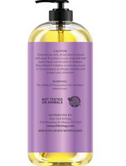 New York Biology massage oil texture close-up highlights smooth, hydrating skin after use.