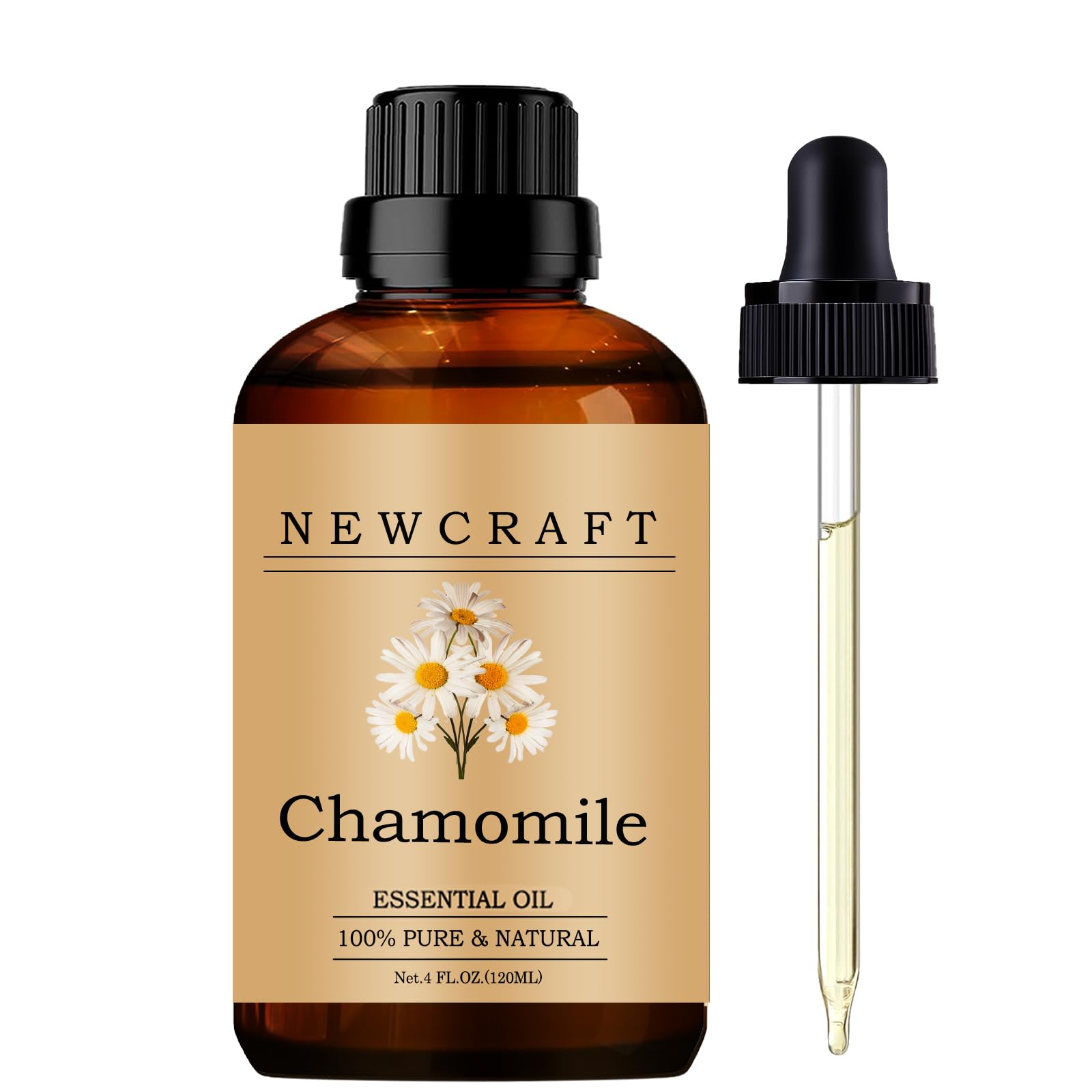 NewCraft Chamomile essential oil bottle for pure aroma and easy dosing