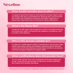 NewellMe Balance Master berry-flavored powder; ready for shakes and baking.
