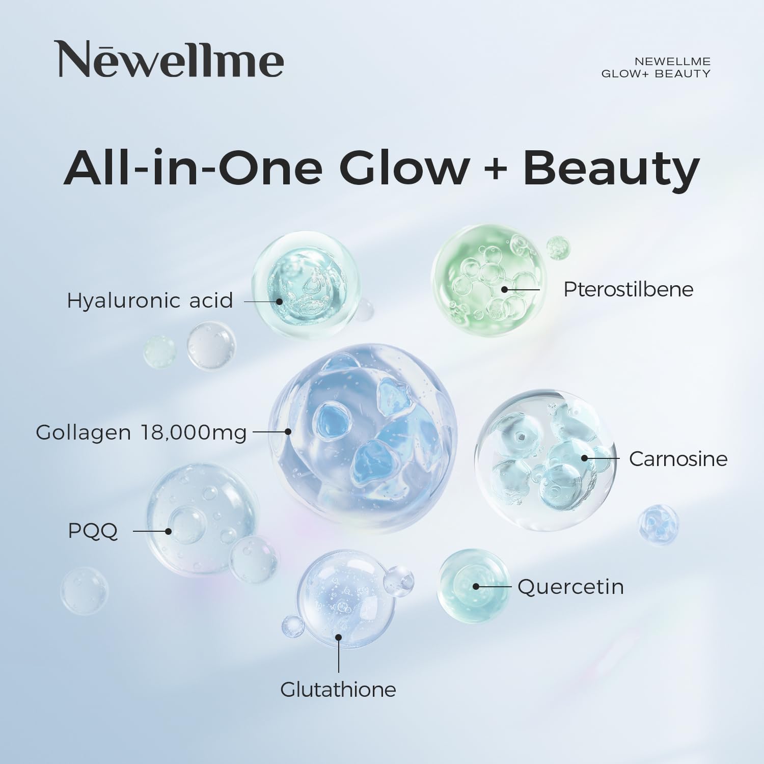 NEWELLME Glow+Beauty antioxidant complex liquid highlights glow formula