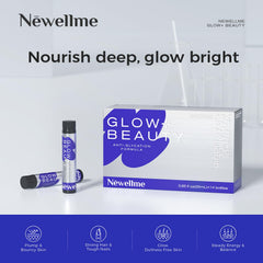 NEWELLME Glow+Beauty liquid dispense glass shows easy everyday use