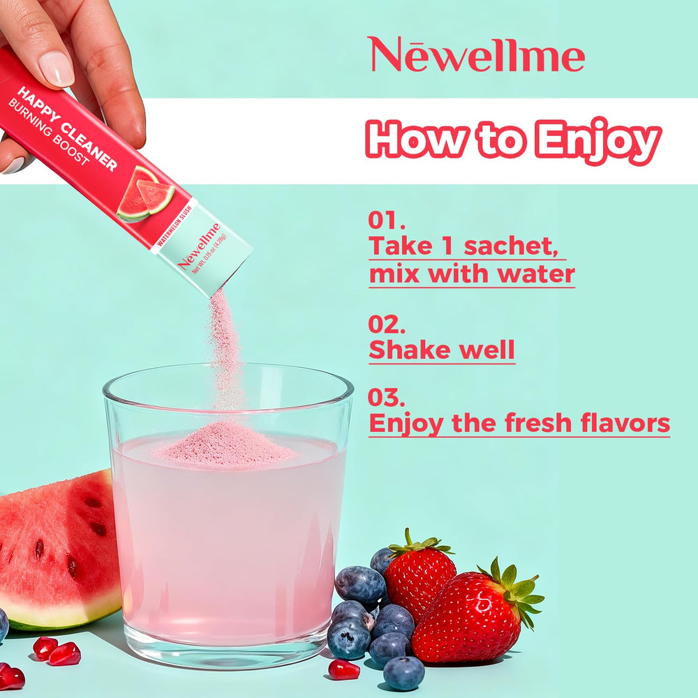NEWELLME Happy Cleaner Super Greens Daily Ritual image suggesting flavor variety
