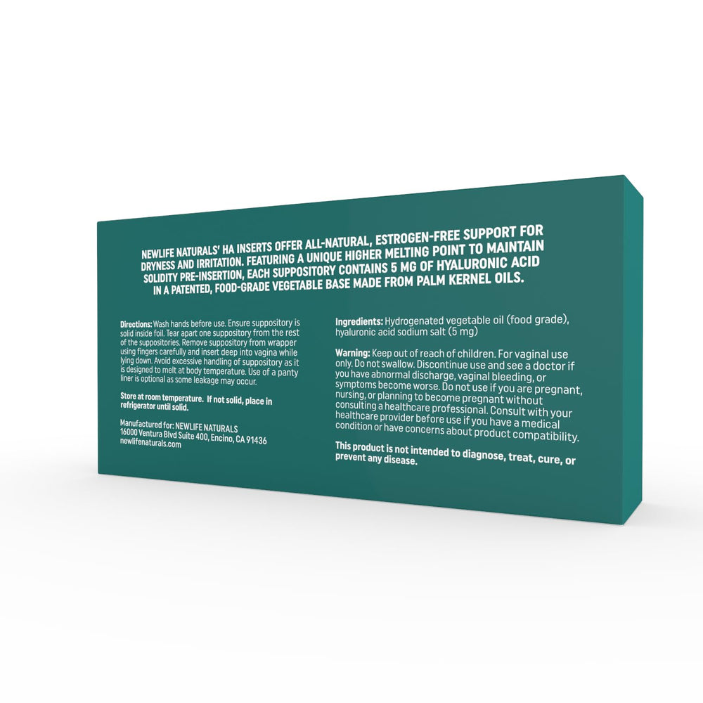 NewLife Naturals suppositories unwrapped showing smooth shape for easy insertion.