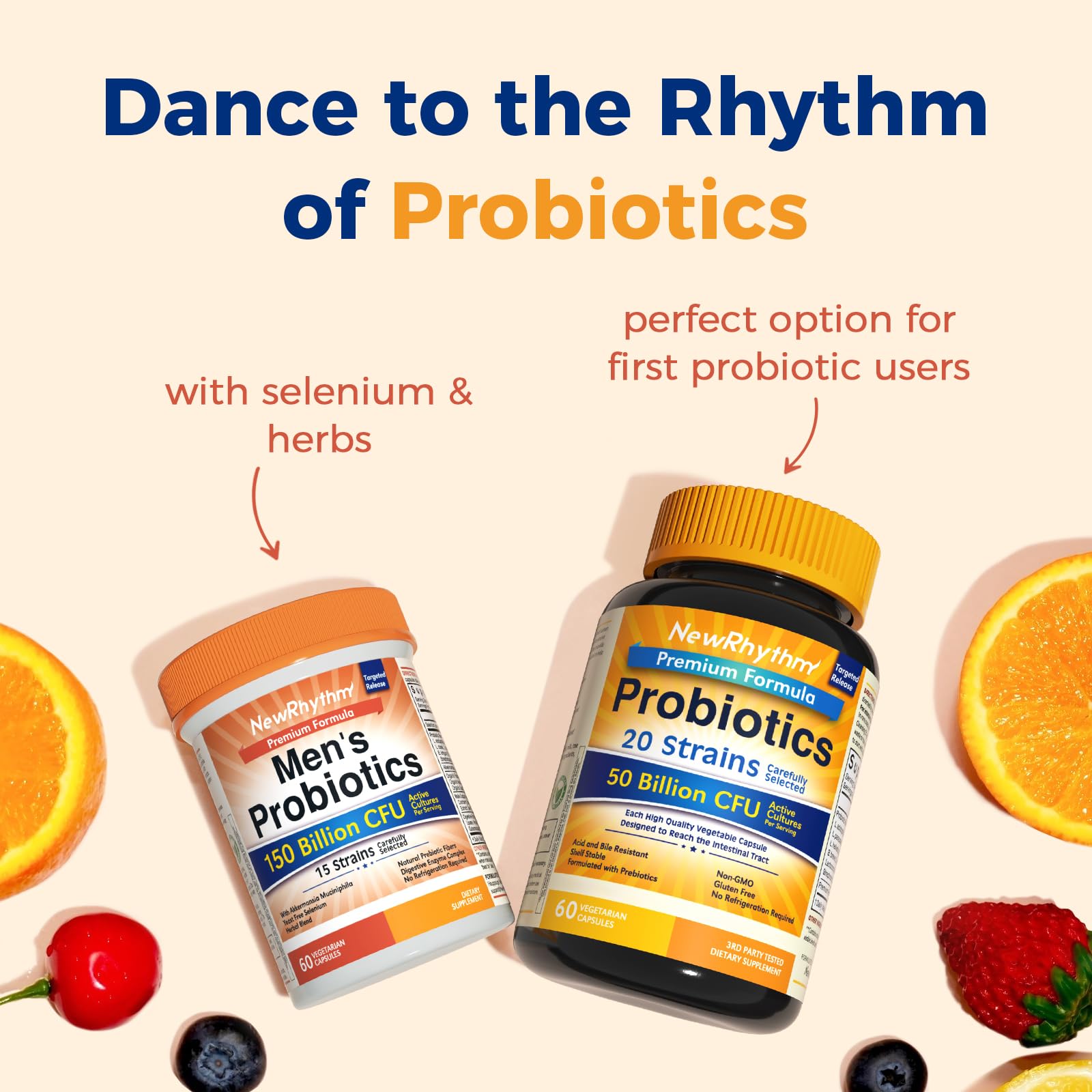 Made in New York label visible on NewRhythm Probiotics for Men packaging
