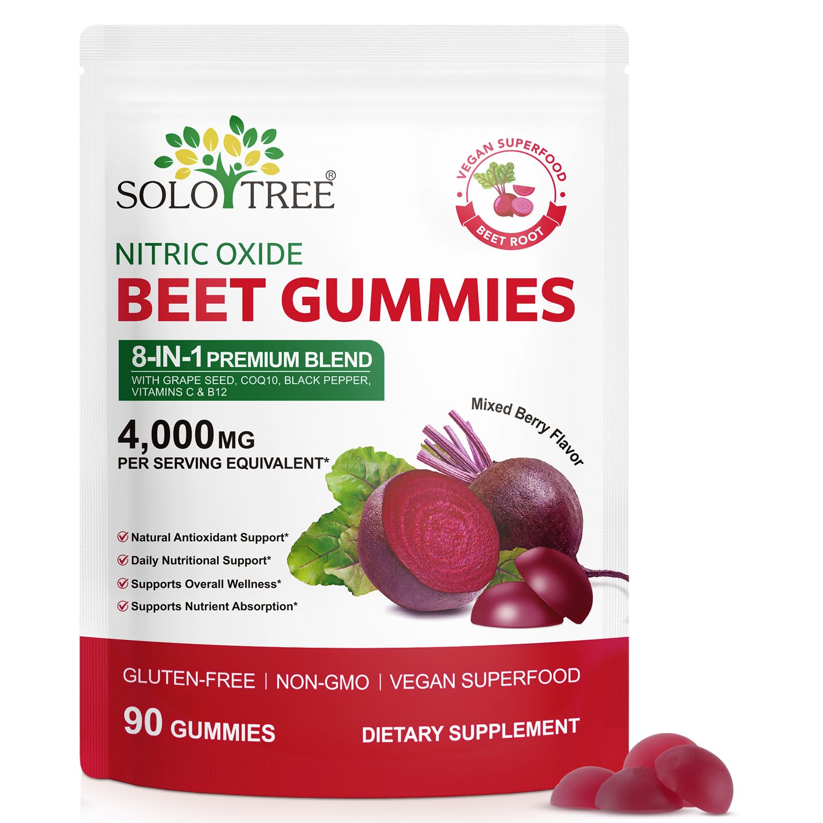 Newseel Beetroot Gummies bottle packshot emphasizes convenient energy support
