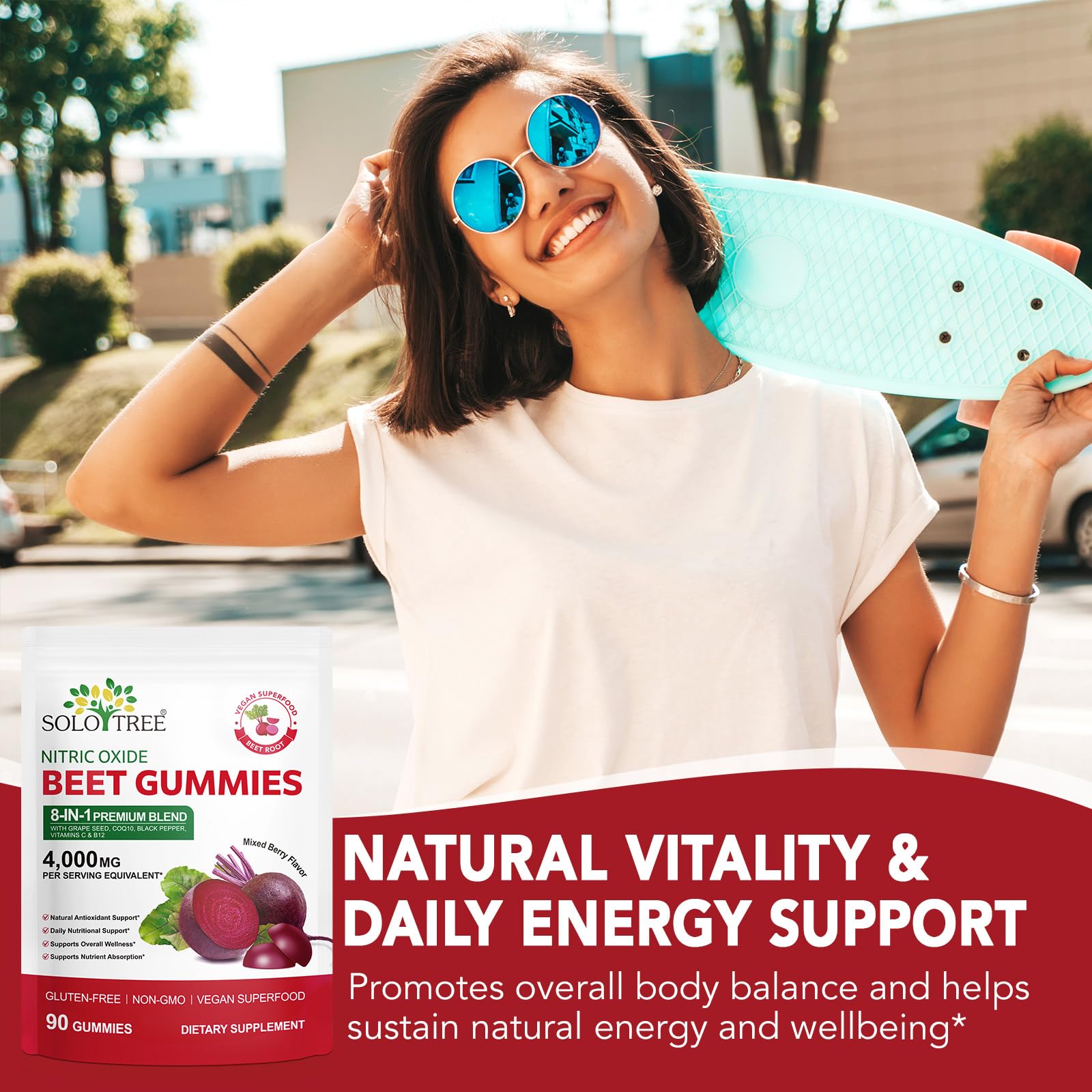 Newseel Beetroot Gummies compact bottle for travel