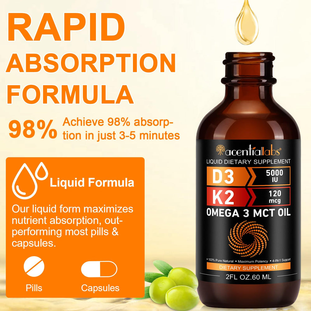 newseel D3 K2 dropper pouring into a glass for easy supplementation