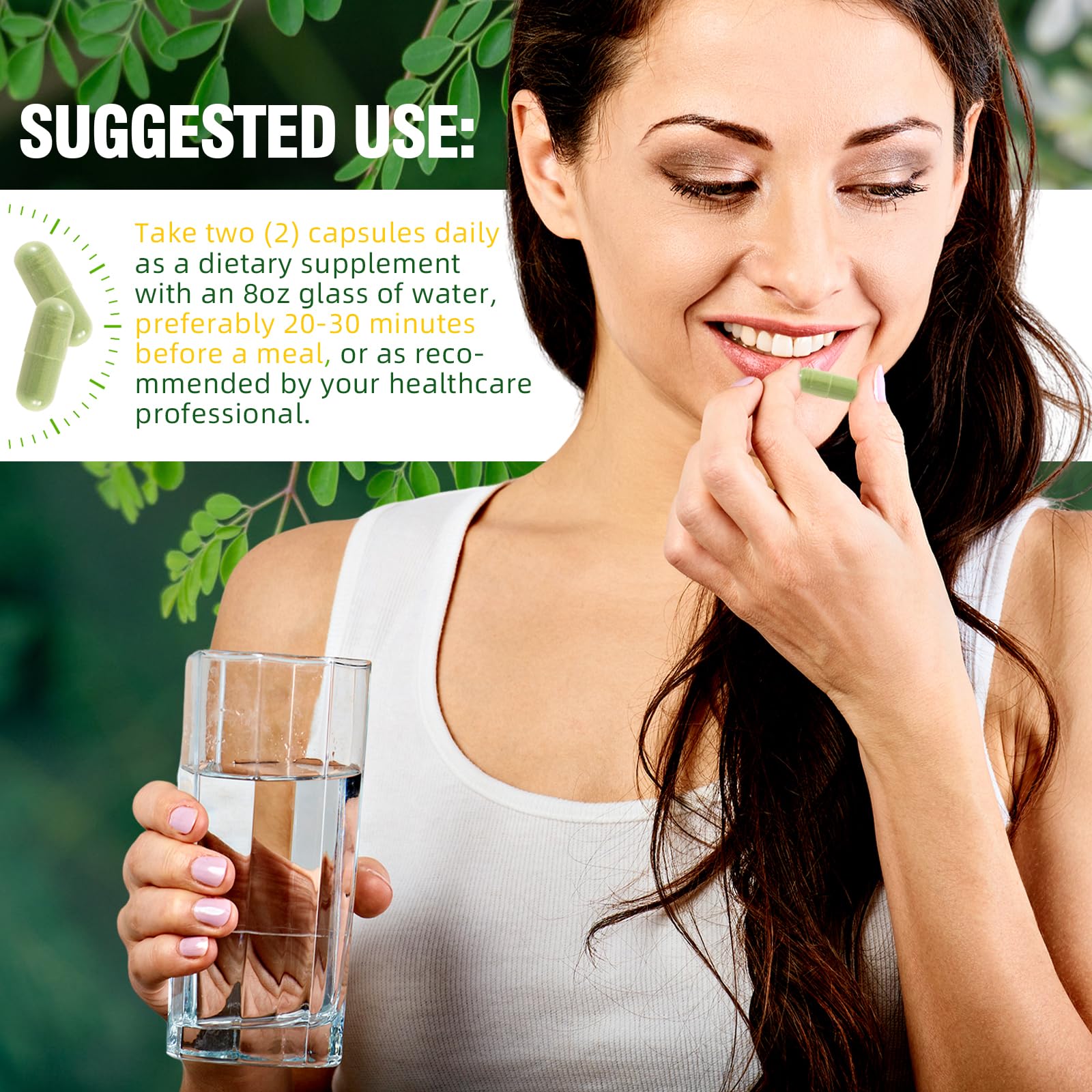 Newseel Moringa Capsules capsule texture closeup hints at quality.