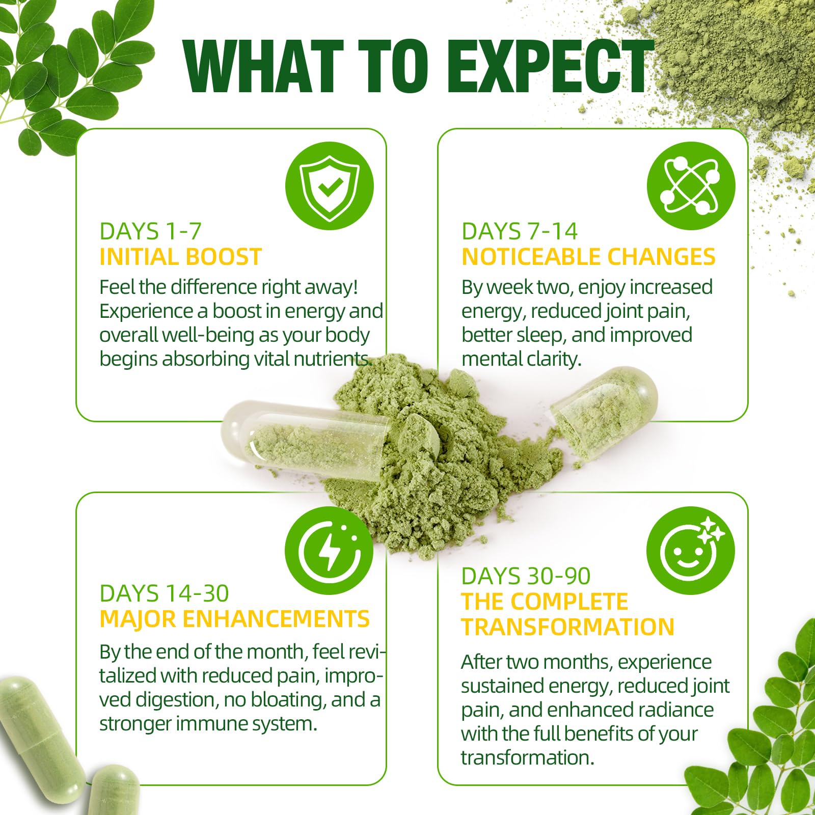 Newseel Organic Moringa Powder Capsules label detail signaling organic quality.