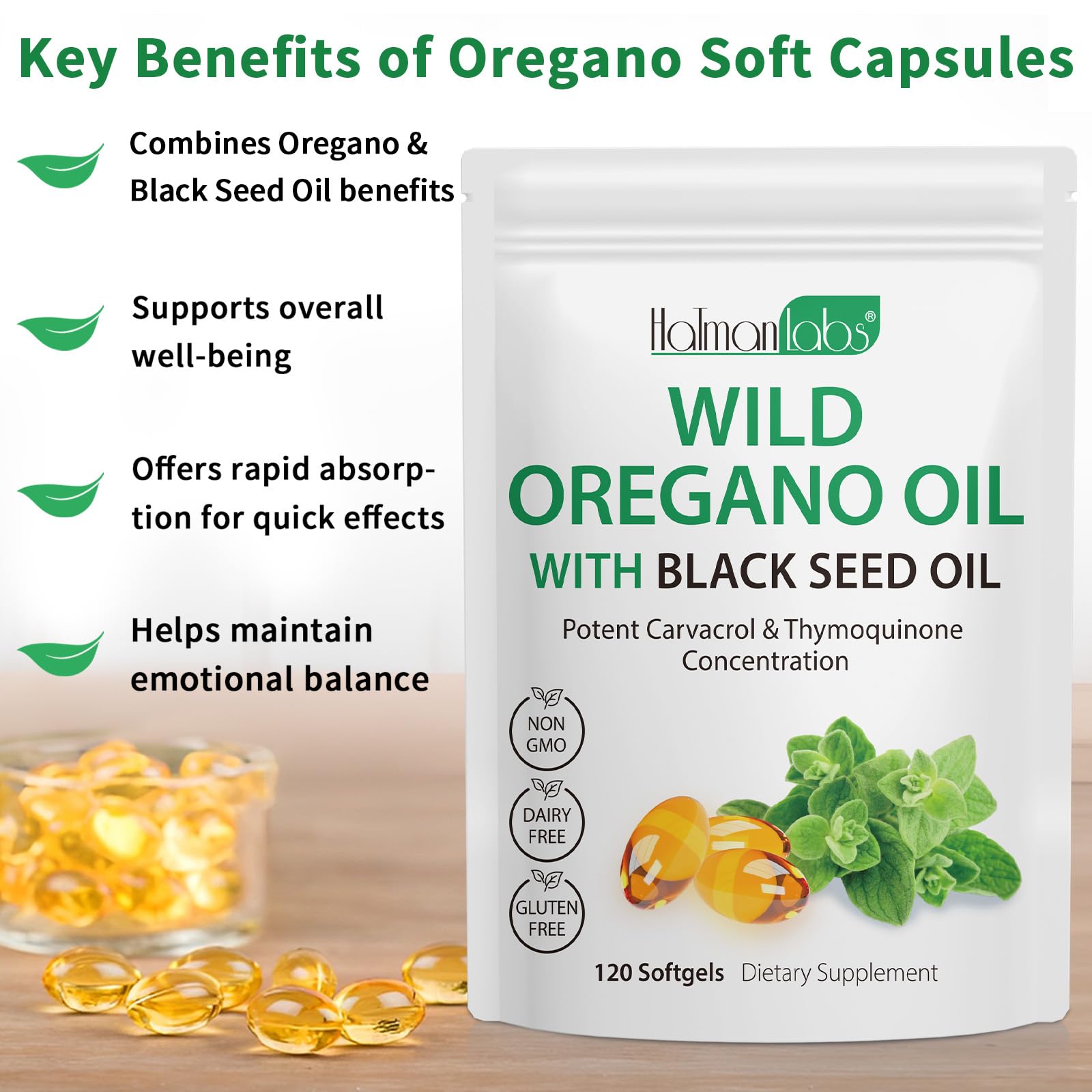 Newseel organic oregano oil ingredients label shows nutrient-rich blend.