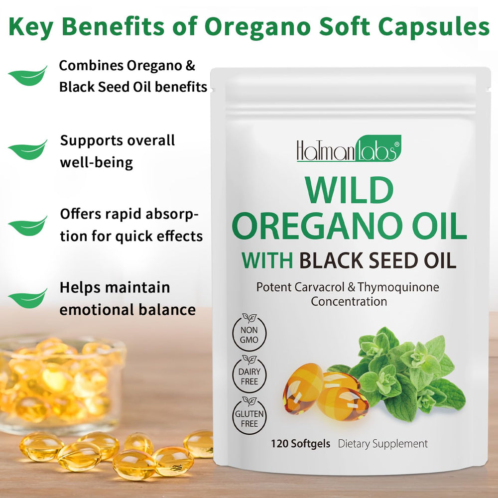 Newseel organic oregano oil ingredients label shows nutrient-rich blend.
