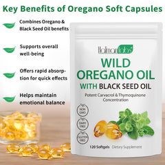 Newseel organic oregano oil ingredients label shows nutrient-rich blend.
