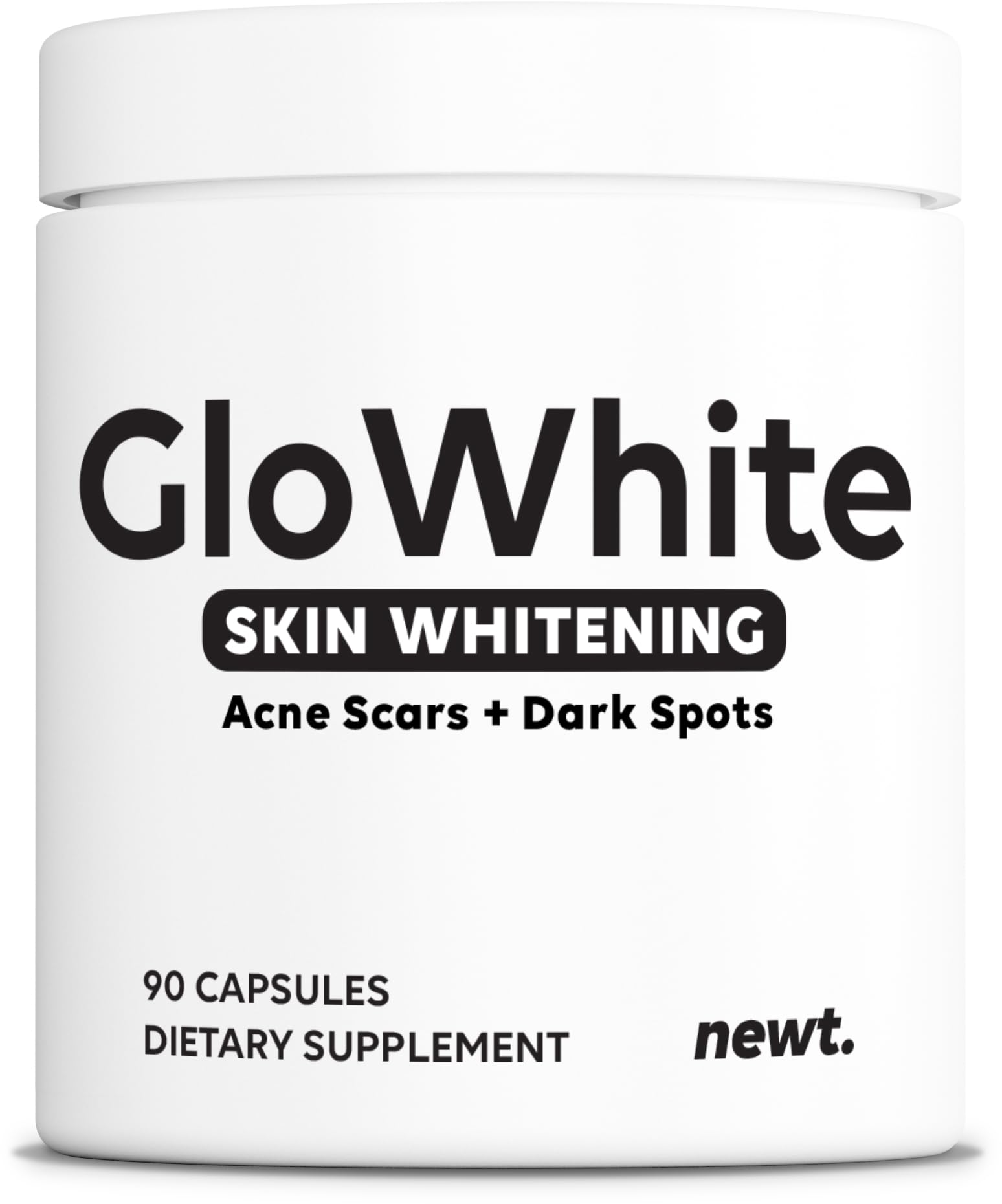 Newt GloWhite pills bottle front for daily skin brightening support.