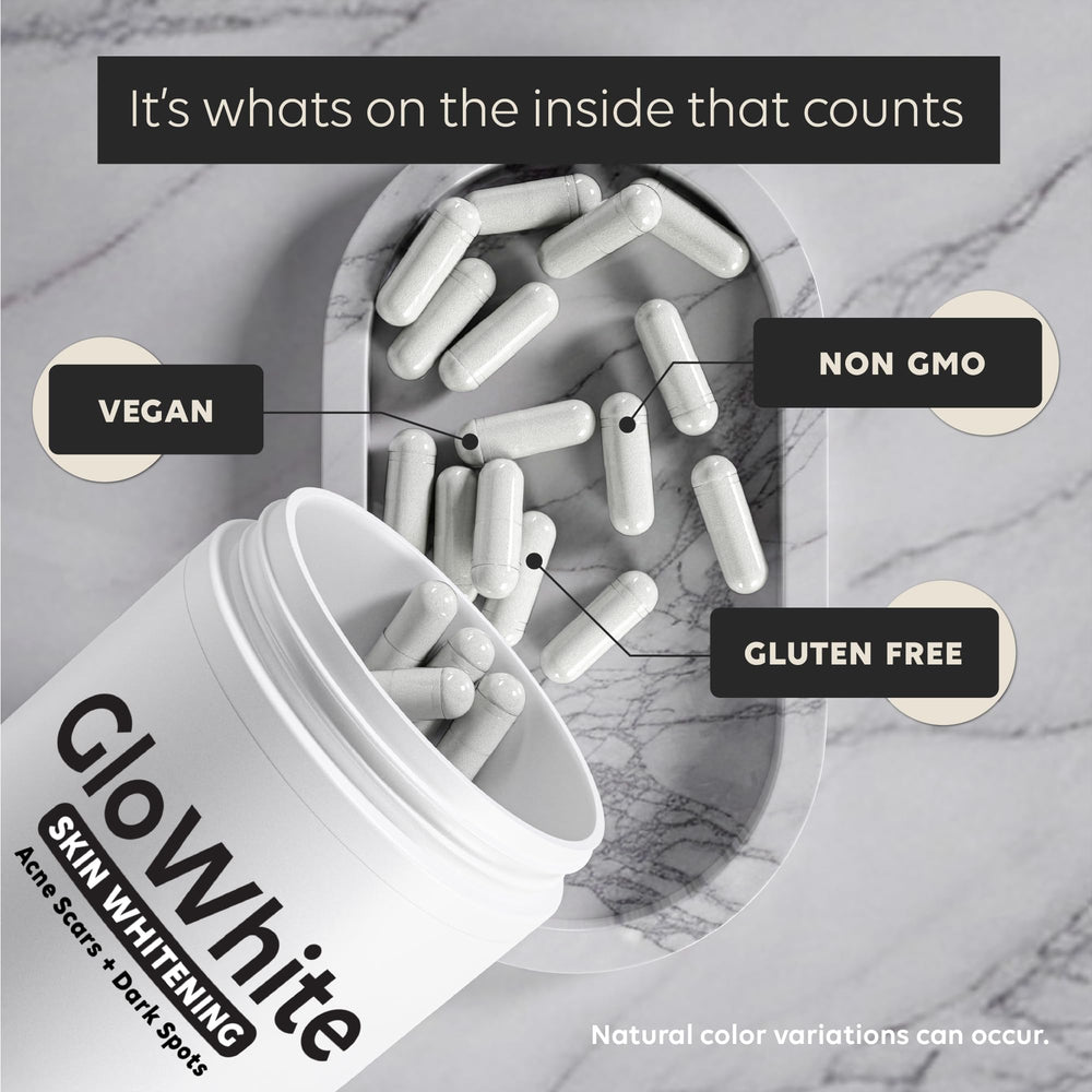 Newt GloWhite pills on a table show simple daily routine inclusion.