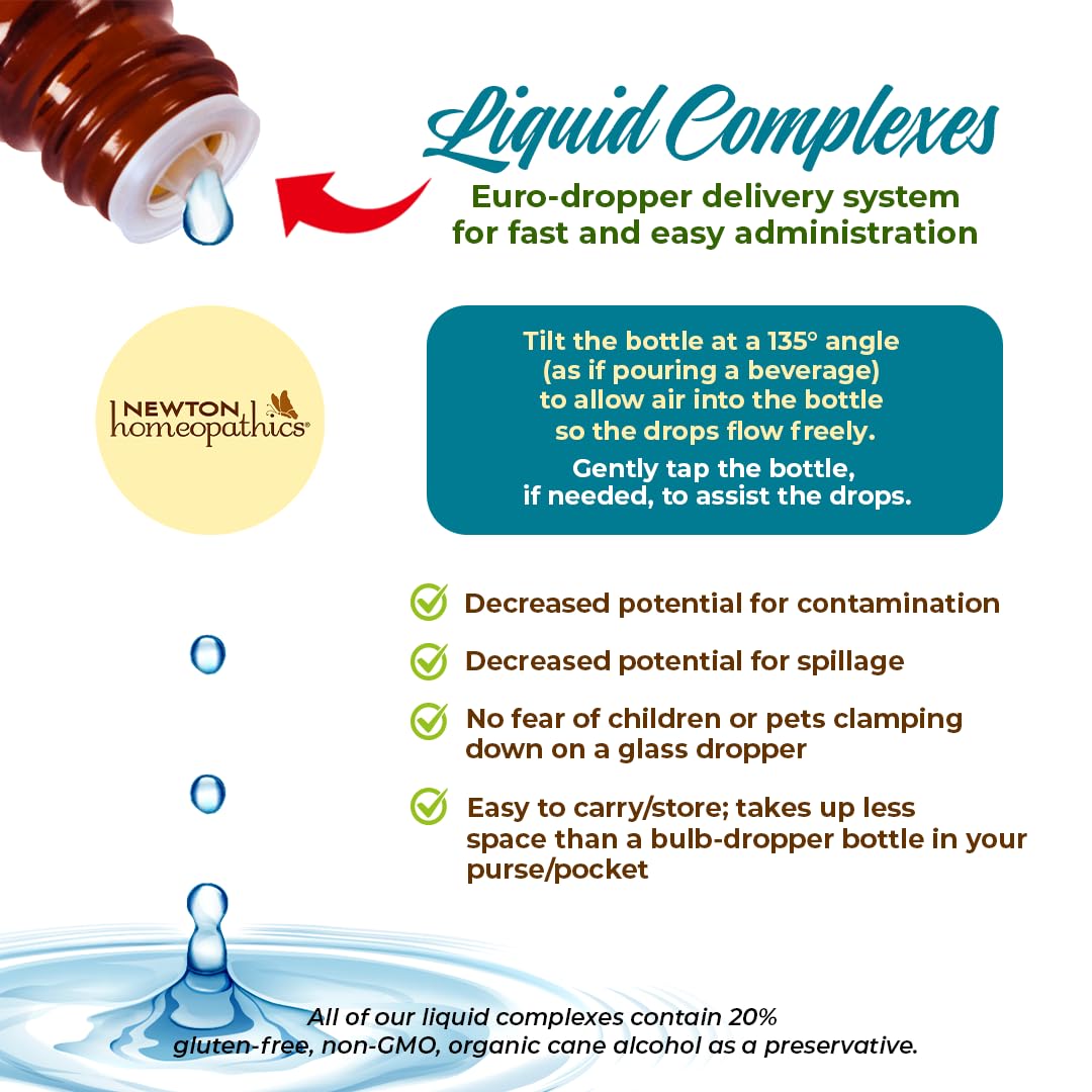 Newton Homeopathics 1 oz liquid is convenient for travel and daily use.