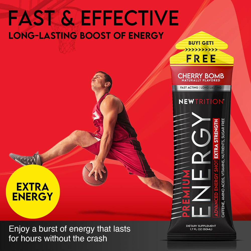NewTrition energy shot in a gym bag ready for workouts and study sessions.