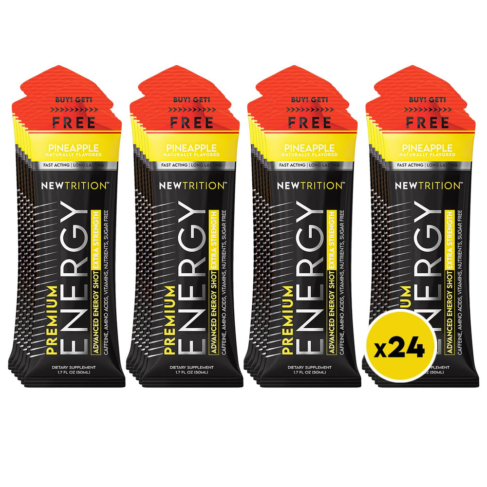 NewTrition Pineapple bottle of extra strength energy shot for quick focus and alertness