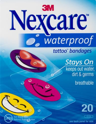 Nexcare tattoo bandages with kid-friendly designs guard scrapes while encouraging play.