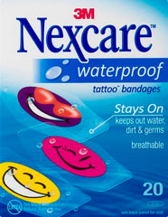 Nexcare tattoo bandages with kid-friendly designs guard scrapes while encouraging play.