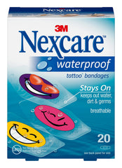 Nexcare waterproof bandages from the Cool Collection protect minor scrapes in water.