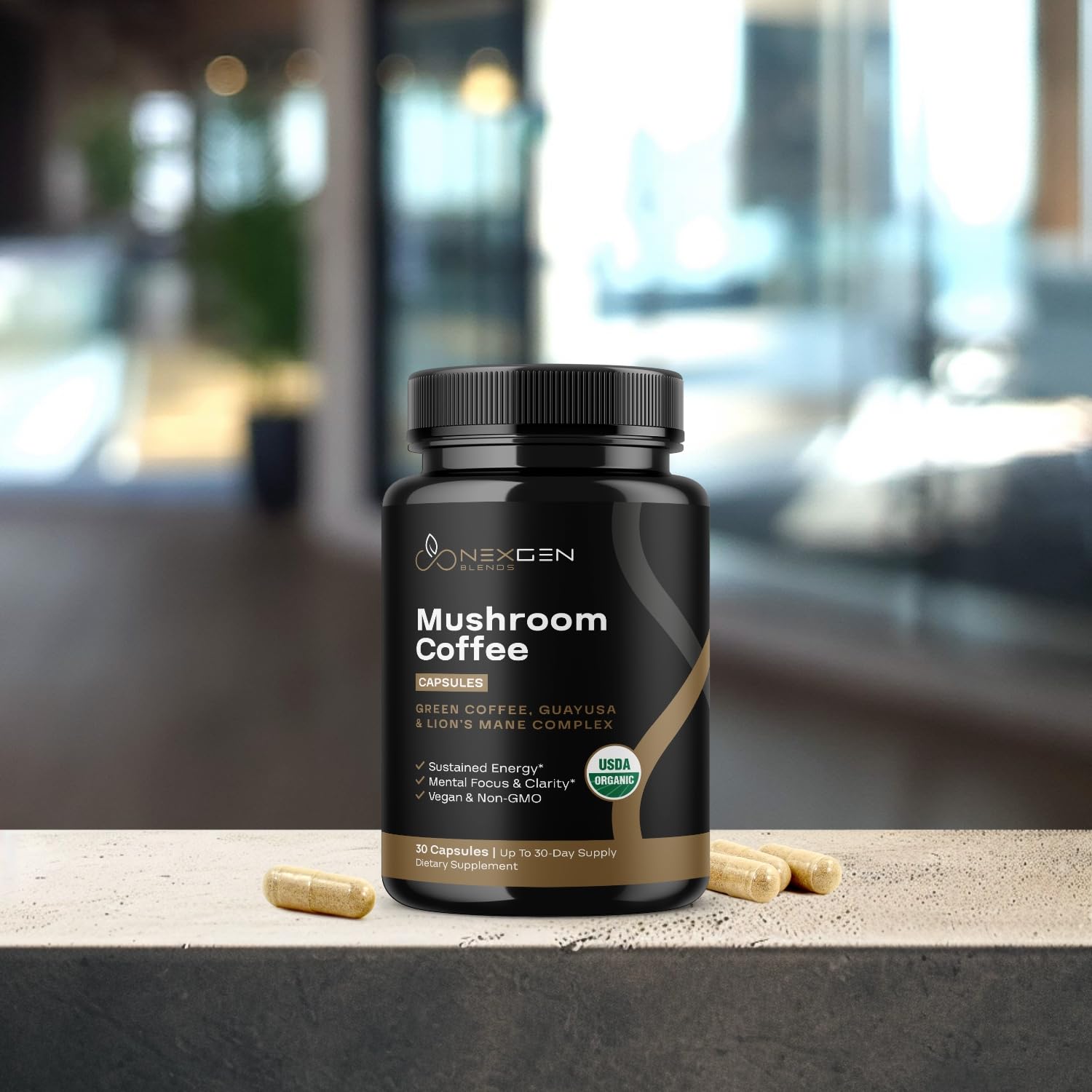 NEXGEN BLENDS easy-to-take capsules for daily routines.