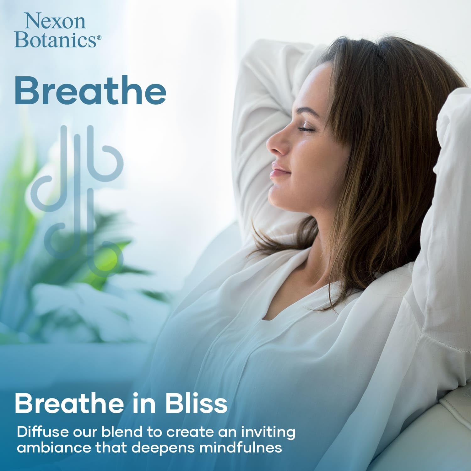 Nexon Botanics Breathe diffuser-room-scene blends with home decor.