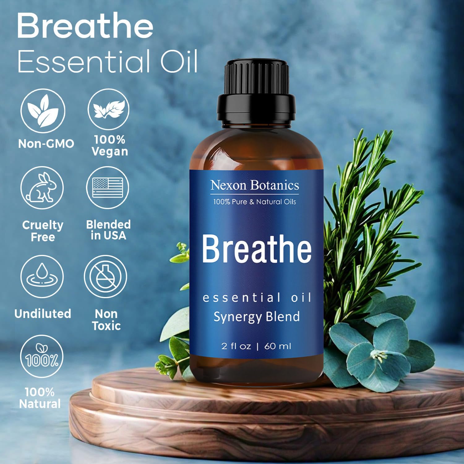 Nexon Botanics Breathe packaging-closeup highlighting hexane-free oils