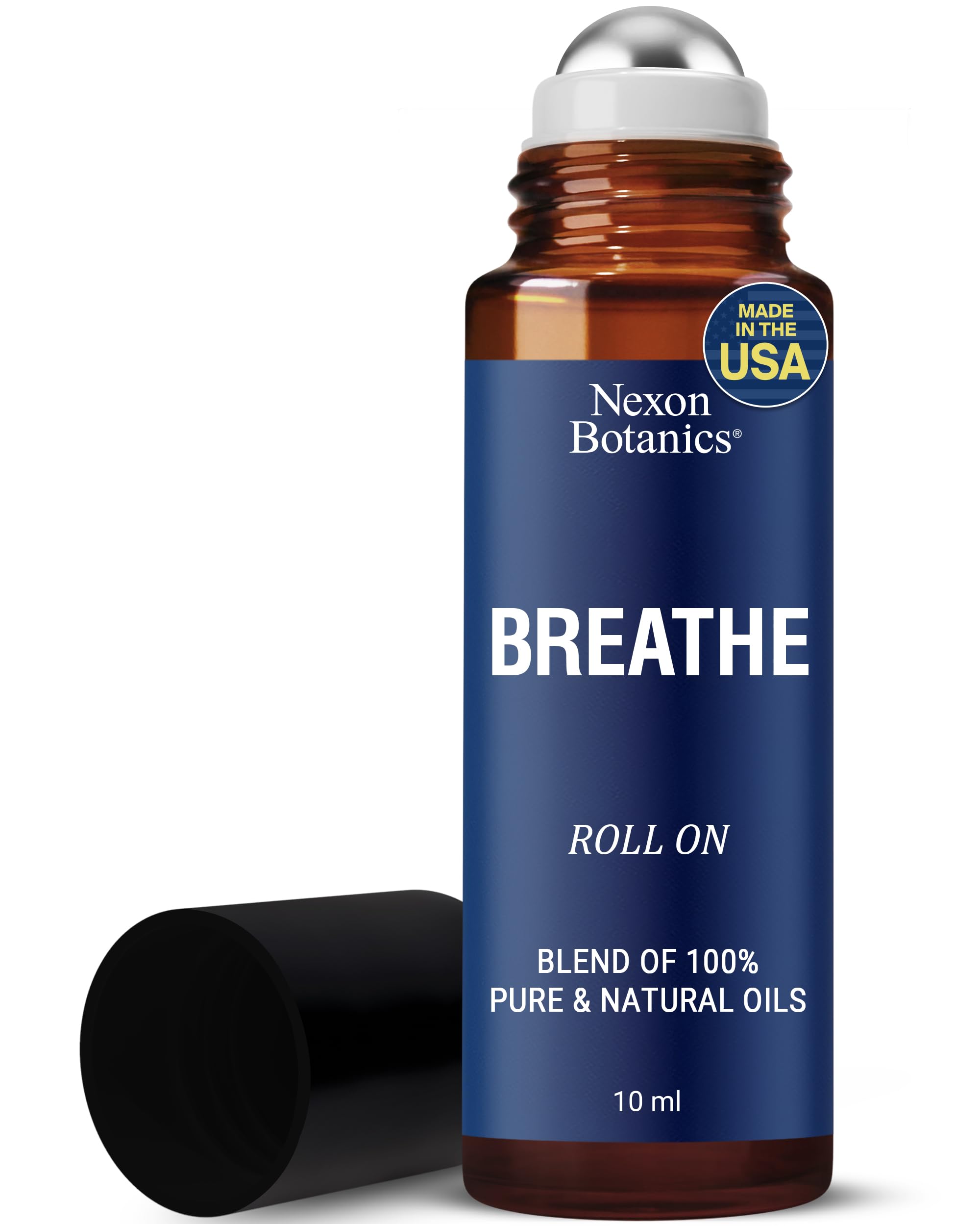 Nexon Botanics Breathe Roll-On front view for quick, refreshing breaths on the go.