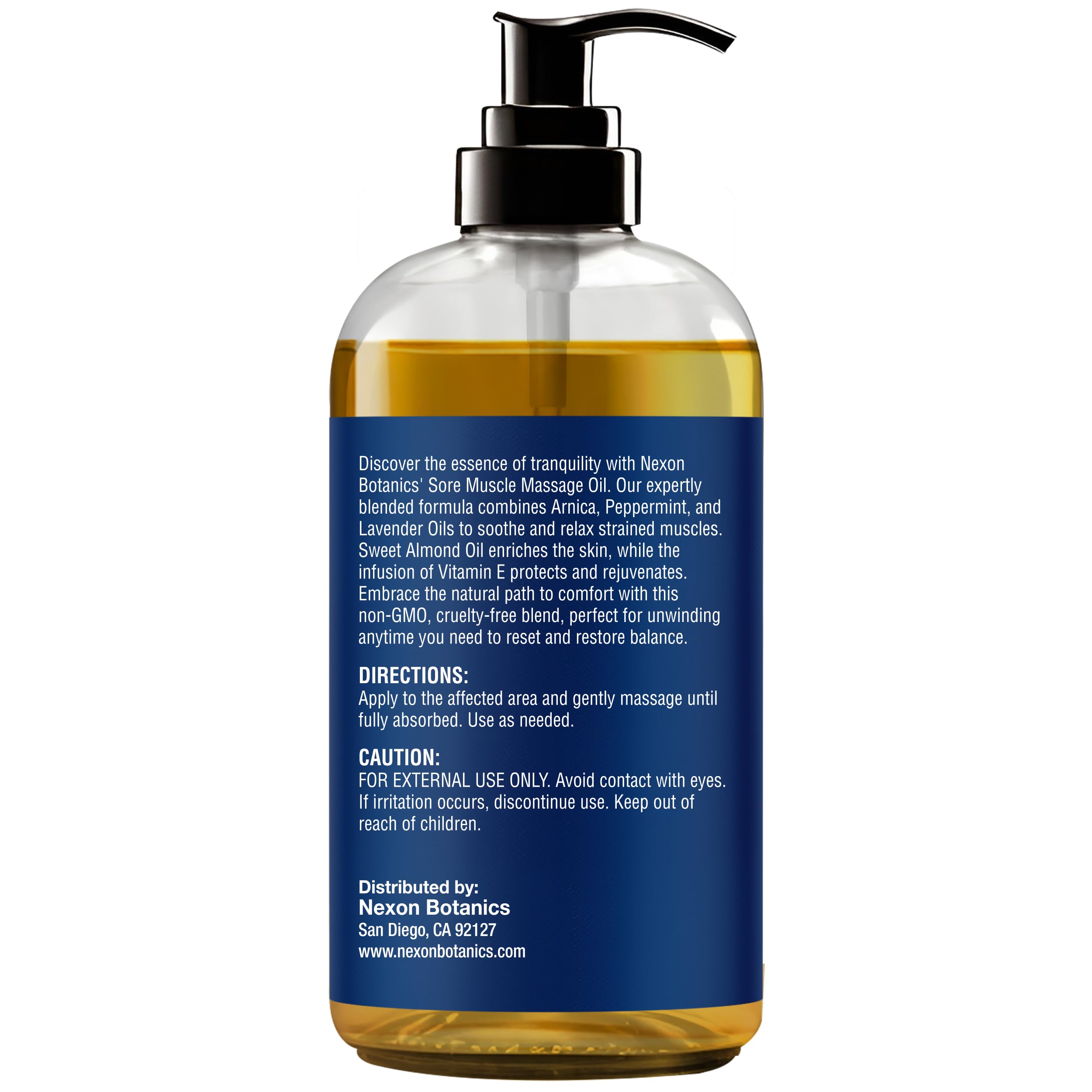 Nexon Botanics bottle close-up with ingredients label for informed choice