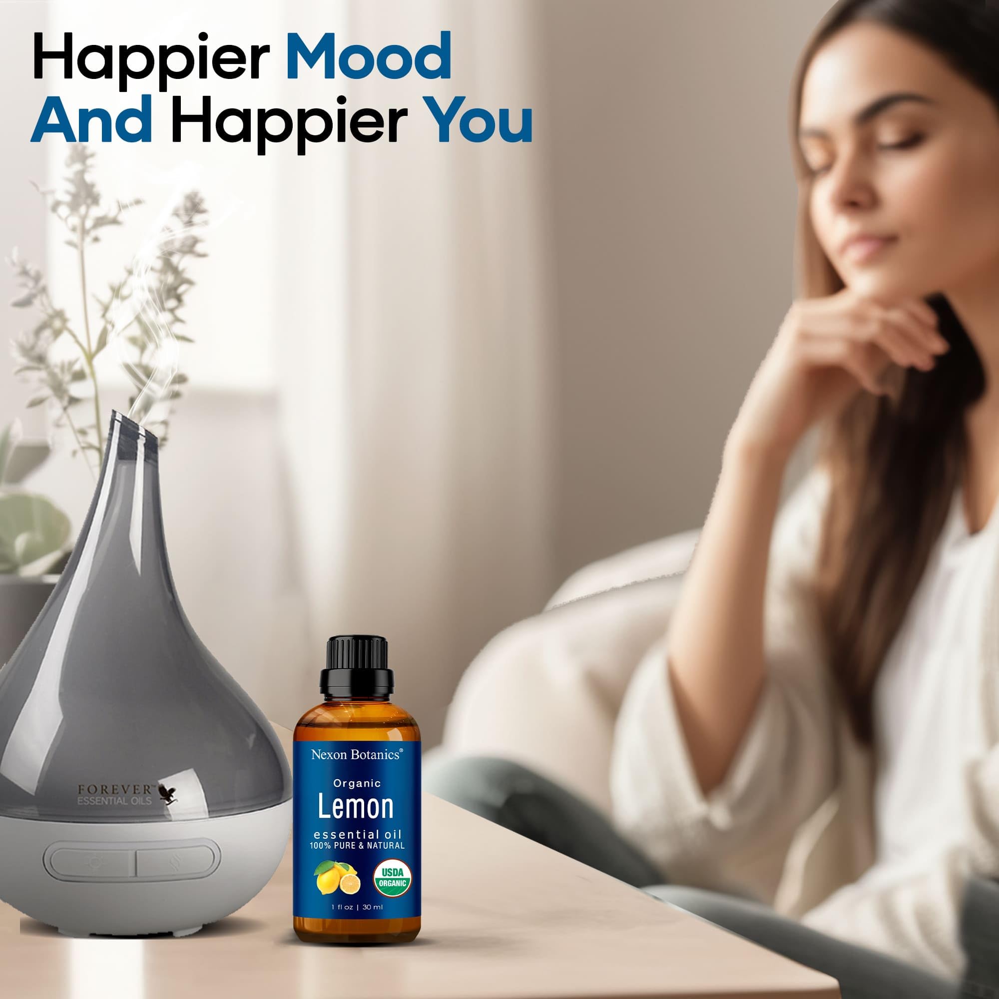 Diffuser steam with Nexon Botanics Lemon Essential Oil fragrance