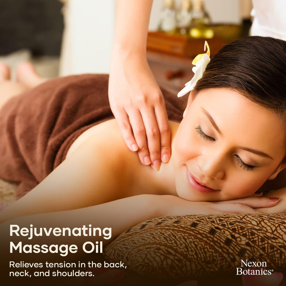 Nexon Botanics massage therapist applying oil in a session