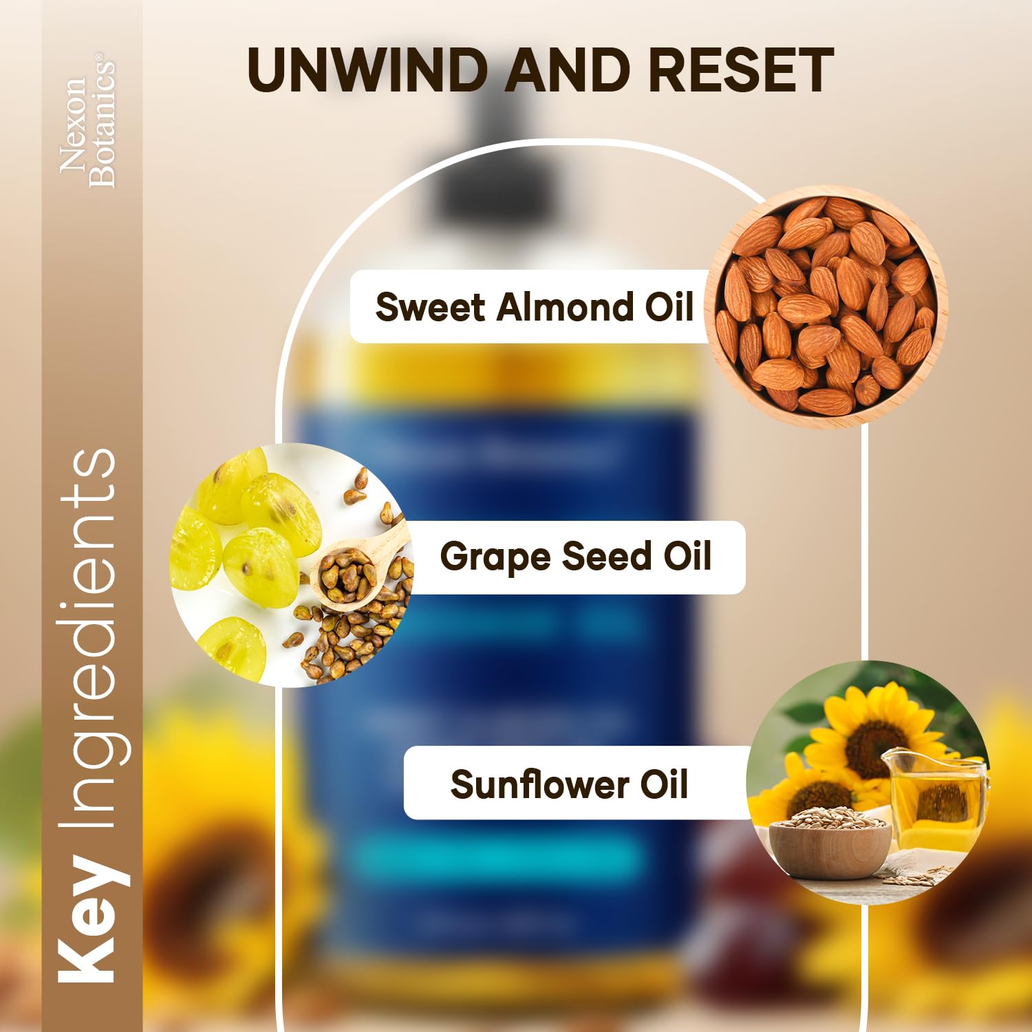 Nexon Botanics natural oils blend leaves skin hydrated without fragrance.