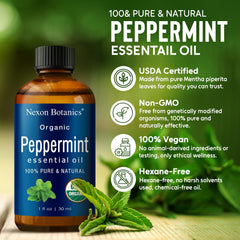 Nexon Botanics Peppermint Oil dropper ready for safe dilution.