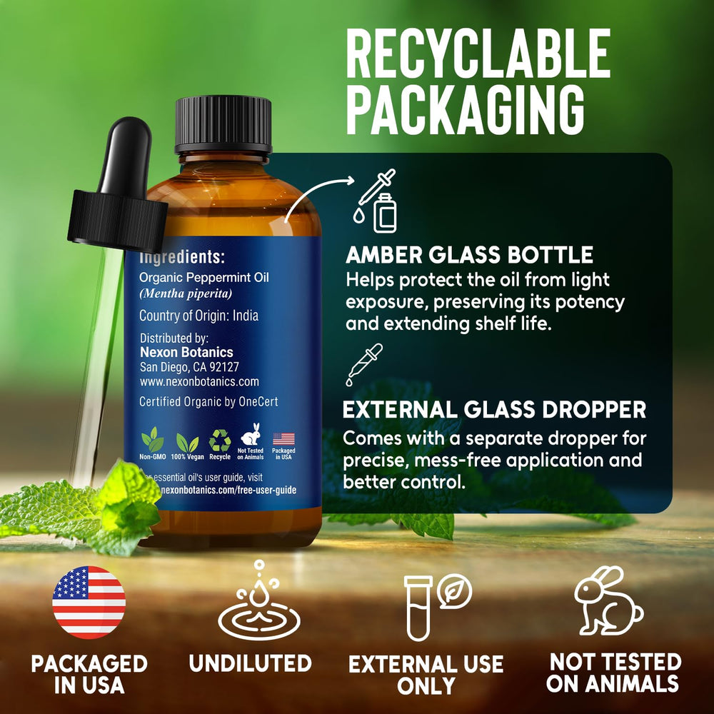 Nexon Botanics Peppermint Oil blended into hair care routines.