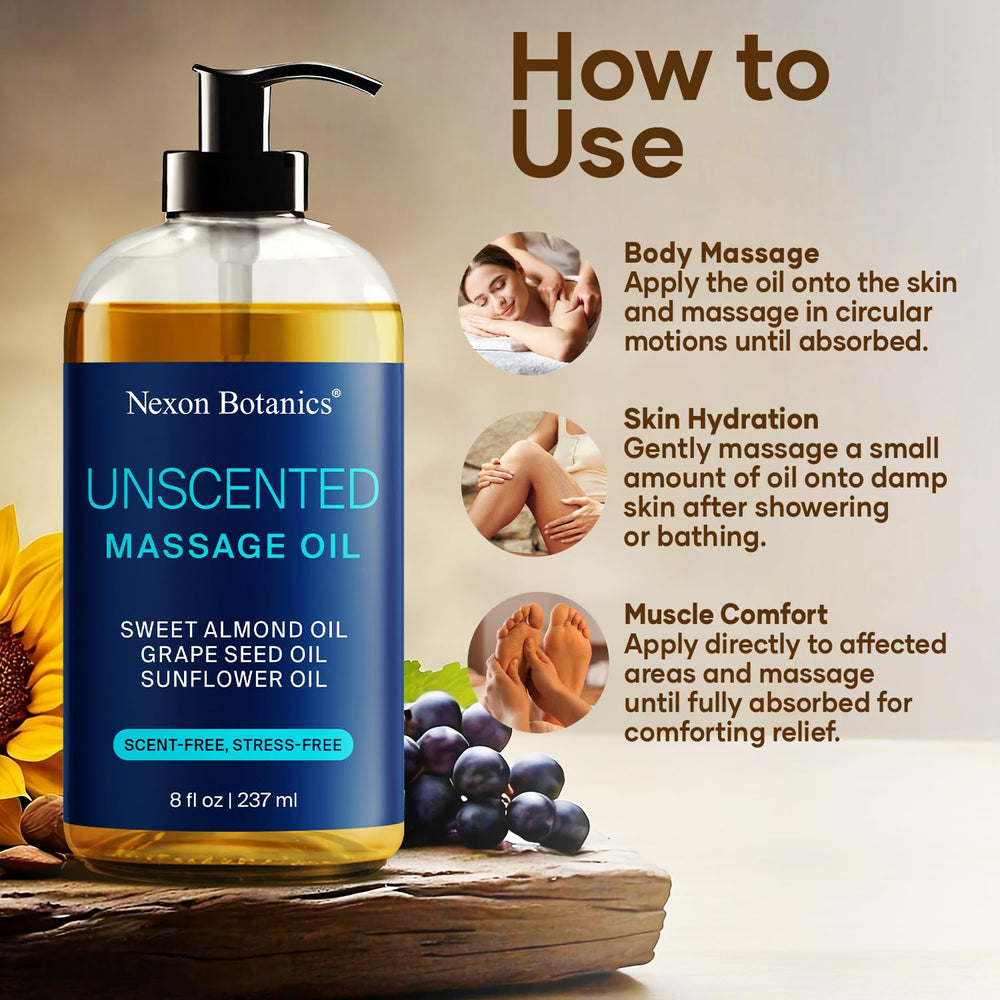 Nexon Botanics oil application promotes hydration and a soothing massage.