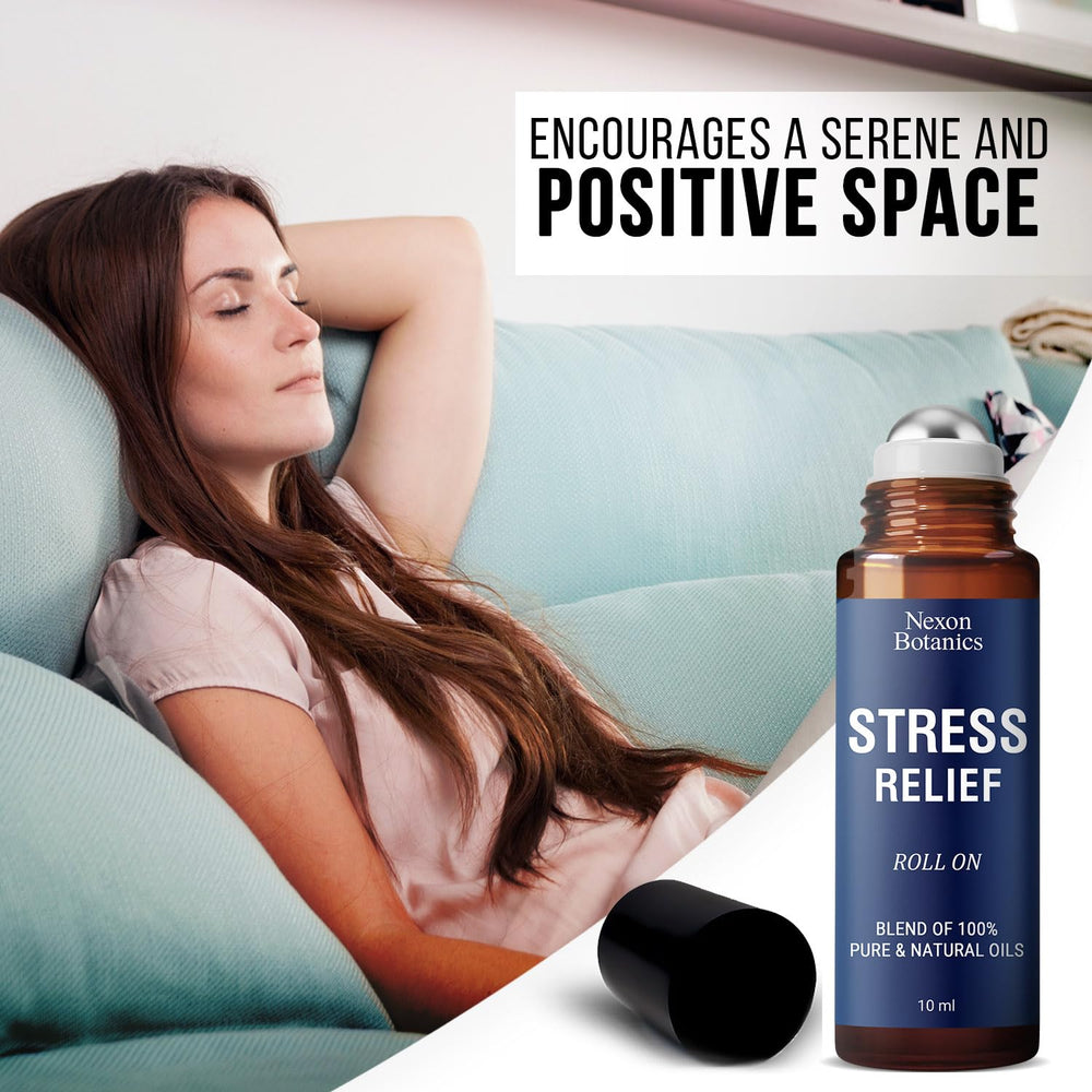 Nexon Botanics roll-on applied to the wrist for quick relaxation
