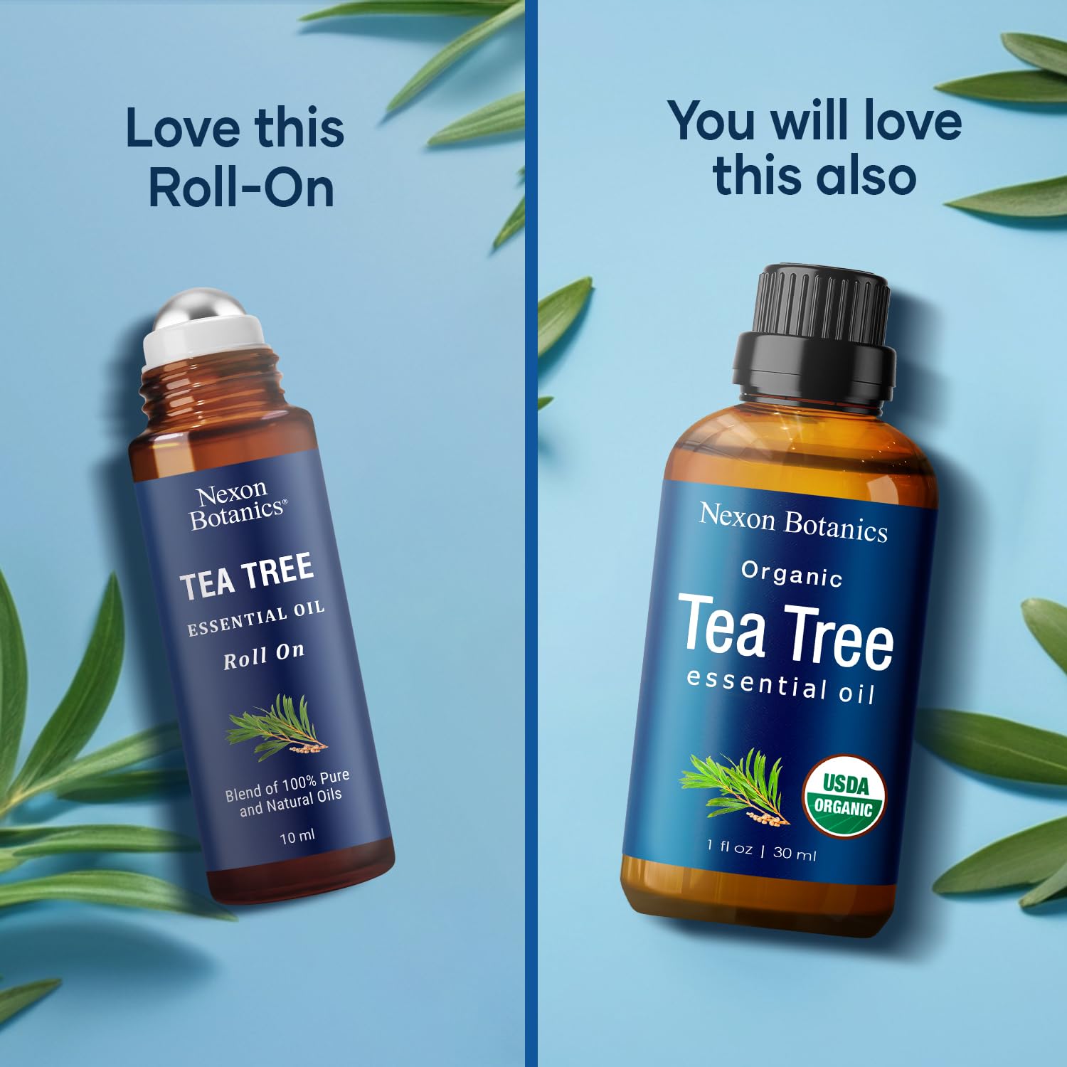 Nexon Botanics Tea Tree Roll-On pre-diluted blend designed for safe, easy use.