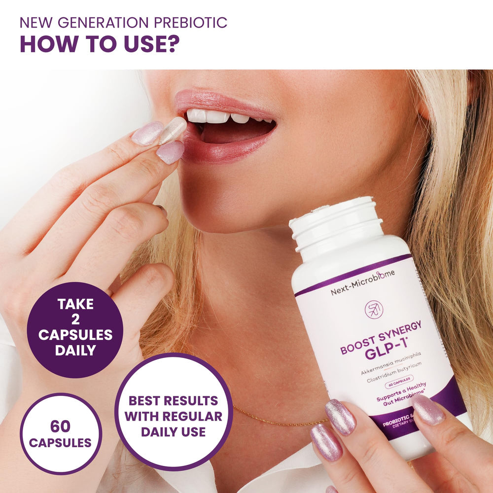 Next-Microbiome USA-made GMP facility label on the product packaging.